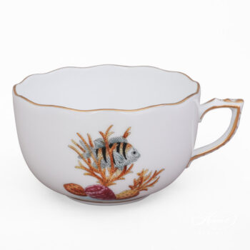 Teacup with Saucer - Herend porcelain 20724-0-00 ATLA-#5 Bermuda Fishes design.