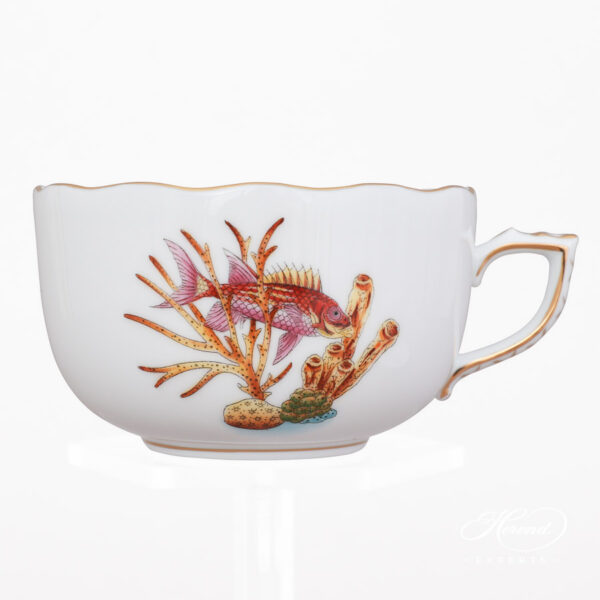 Teacup with Saucer - Herend porcelain 20724-0-00 ATLA-#6 Bermuda Fishes design.