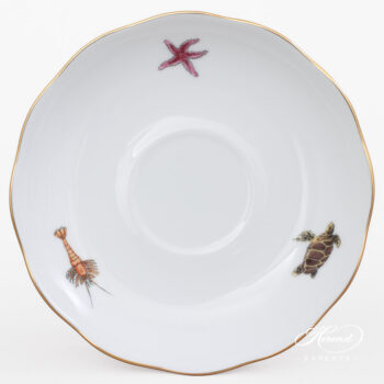 Teacup with Saucer - Herend porcelain 20724-0-00 ATLA-#6 Bermuda Fishes design.