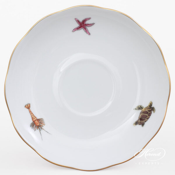Teacup with Saucer - Herend porcelain 20724-0-00 ATLA-#6 Bermuda Fishes design.