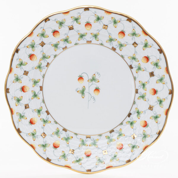 Dessert Plate - Herend porcelain 517-0-00 FLT - Strawberry in Lace design.