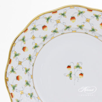 Dessert / Salad Plate - Herend porcelain 520-0-00 FLT - Strawberry in Lace design.