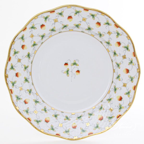 Dessert / Salad Plate - Herend porcelain 520-0-00 FLT - Strawberry in Lace design.