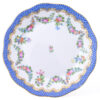 Dessert Plate - Herend porcelain 517-0-00 LTBS-EBH - Flower Garland with Blue Fish Scale design.