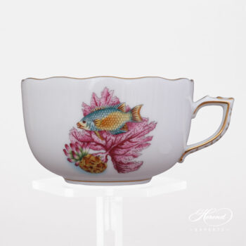 Teacup with Saucer - Herend porcelain 20724-0-00 ATLA-#3 Bermuda Fishes design.