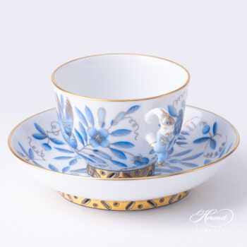 Herend Blue Teacup with Mandarin handle 3364-0-21 ZOBA