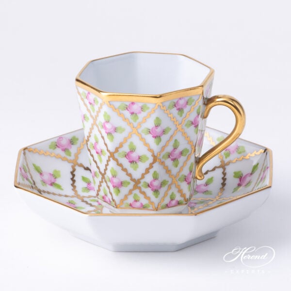 Herend Servres Roses espresso cup w saucer 4307-0-00 SPROG