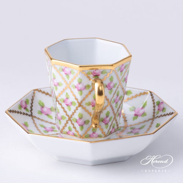 Herend Servres Roses espresso cup w saucer 4307-0-00 SPROG