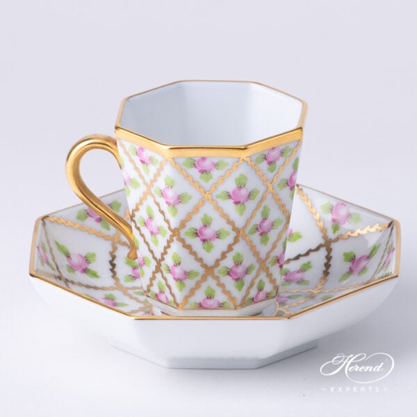 Herend Servres Roses espresso cup w saucer 4307-0-00 SPROG