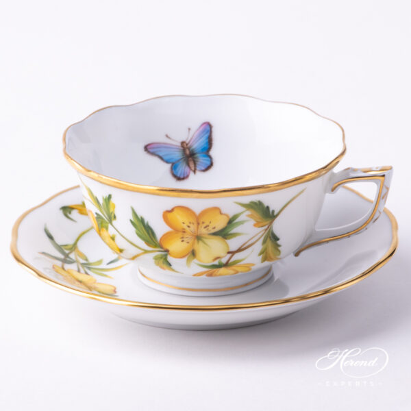 Herend Teacup with Saucer American Wildflowers 20734-0-00 FLA-EP