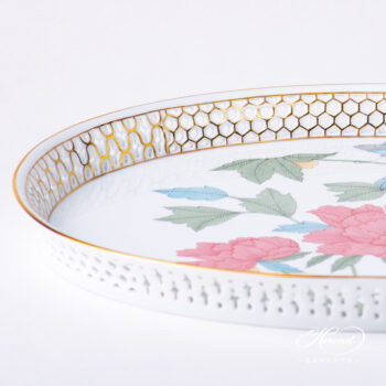 Herend Peony Flowers Tray 3382-0-00 PVFP-X1
