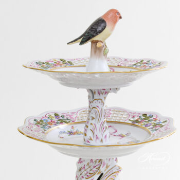 Herend Two Tier Cake Stand Jardin Medterranean 7442-0-00 JM