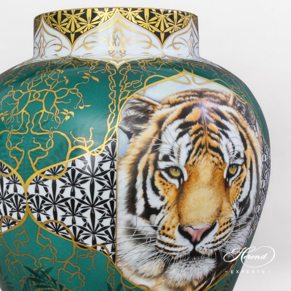 Herend Standing Vase with Tigers