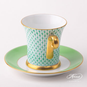 Herend Teacup with saucer Green fishnet 4917000 VHV
