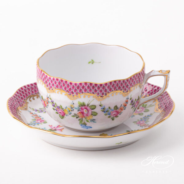 Herend Liechtenstein Pink Teacup w Saucer 724-0-00 LTBS-EPH