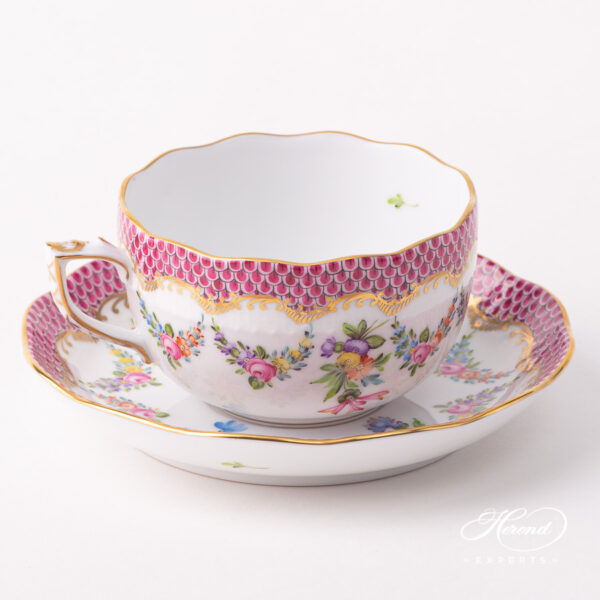 Herend Liechtenstein Pink Teacup w Saucer 724-0-00 LTBS-EPH