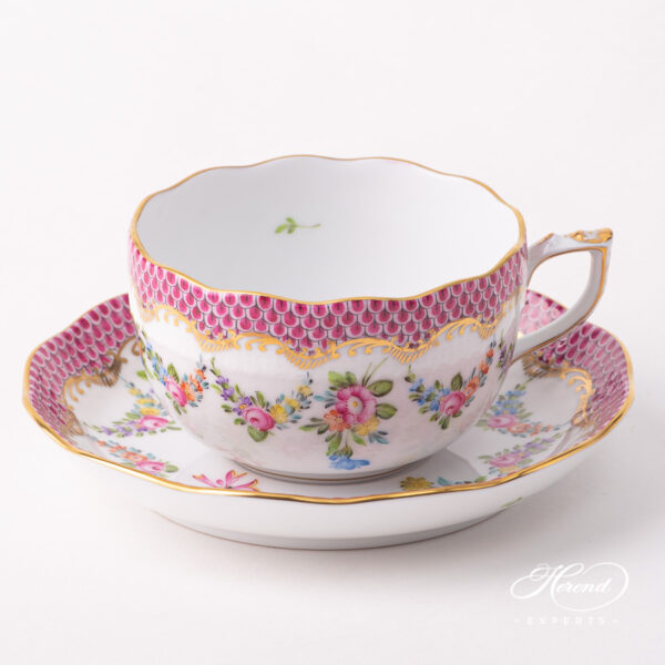 Herend Liechtenstein Pink Teacup w Saucer 724-0-00 LTBS-EPH
