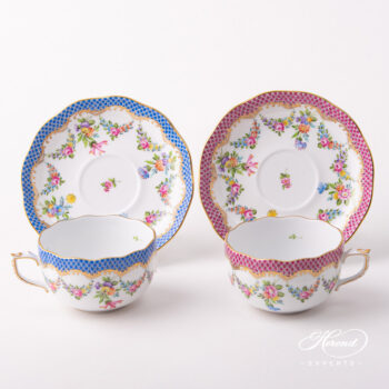 Herend Liechtenstein Pink Teacup w Saucer 724-0-00 LTBS-EPH