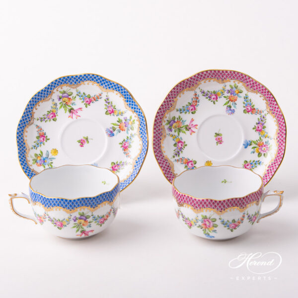 Herend Liechtenstein Pink Teacup w Saucer 724-0-00 LTBS-EPH