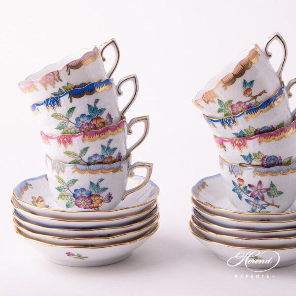 Herend Victoria Simple Espresso cups with painted edge 711-0-00 VBA
