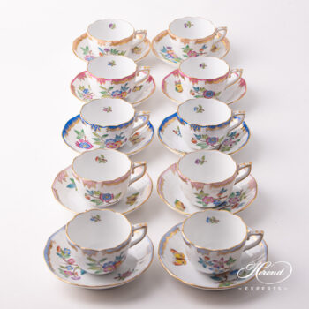 Herend Victoria Simple Espresso cups with painted edge 711-0-00 VBA