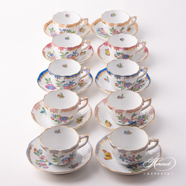 Herend Victoria Simple Espresso cups with painted edge 711-0-00 VBA