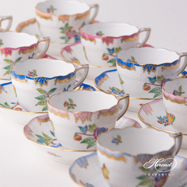 Herend Victoria Simple Espresso cups with painted edge 711-0-00 VBA