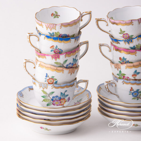 Herend Victoria Simple Espresso cups with painted edge 711-0-00 VBA