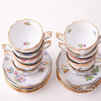 Herend Victoria Simple Espresso cups with painted edge 711-0-00 VBA