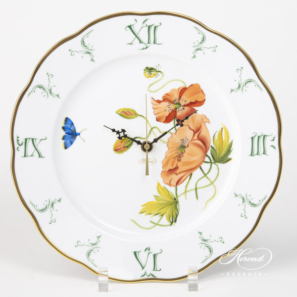 American Wildflowers Wall Clock of Herend 527-0-47 FLA-PO