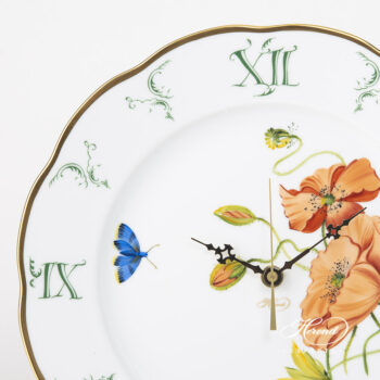 American Wildflowers Wall Clock of Herend 527-0-47 FLA-PO