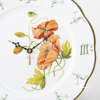 American Wildflowers Wall Clock of Herend 527-0-47 FLA-PO