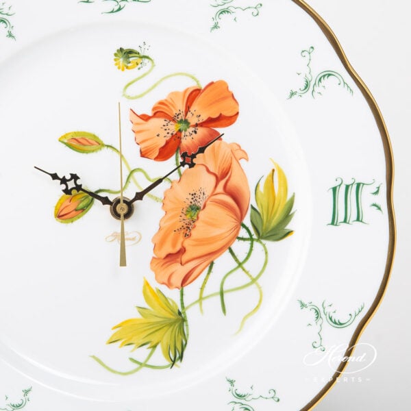 American Wildflowers Wall Clock of Herend 527-0-47 FLA-PO