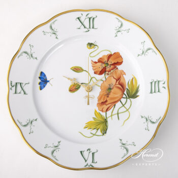 American Wildflowers Wall Clock of Herend 527-0-47 FLA-PO