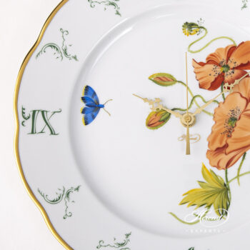 American Wildflowers Wall Clock of Herend 527-0-47 FLA-PO