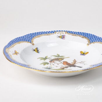 Herend Rothschild Bird blue fish scale Soup plate 504-0-00 RO-EB #10