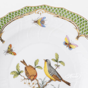 Herend Rothschild Bird green fish scale Dessert plate 1518-0-00 RO-EV #7