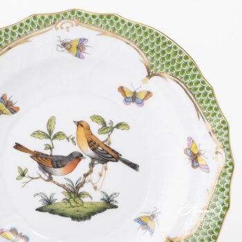 Herend Rothschild Bird green fish scale Dessert plate 1518-0-00 RO-EV #9
