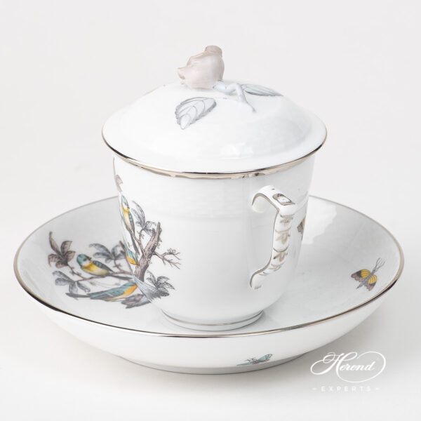 Herend Rothschild Bird platinum chocolate cup 705-0-09 O-ROE-PT