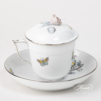 Herend Rothschild Bird platinum chocolate cup 705-0-09 O-ROE-PT