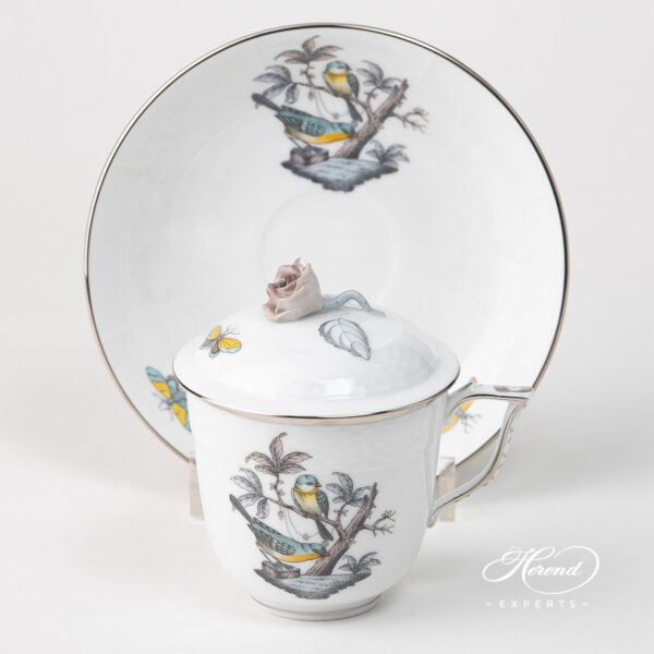 Herend Rothschild Bird platinum chocolate cup 705-0-09 O-ROE-PT