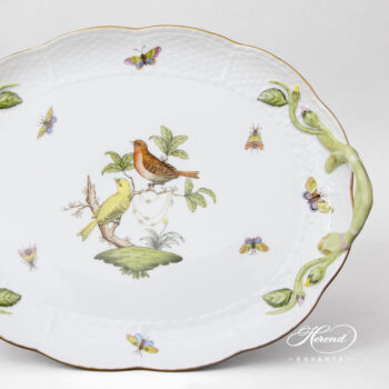Herend Rothschild Bird Cake plate with handles 411-0-00 RO