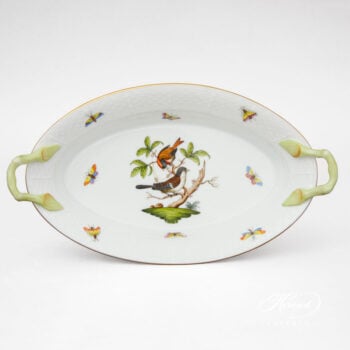Herend Rothschild Bird Oval dish with handle 380-0-00 RO