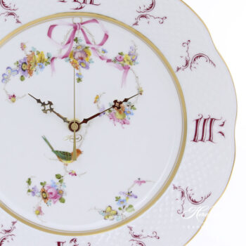 Herend 花柄陶器掛時計 Wall Clock - Jardin Mediterranean - Herend Experts