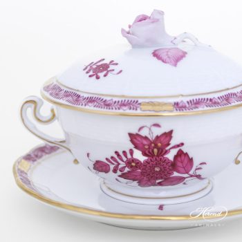 Chinese Bouquet Soup cup with lid Purpur of Herend 744-0-09 AP