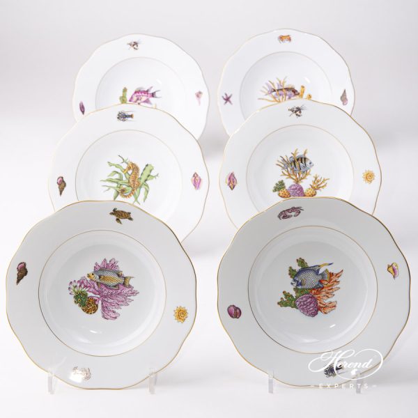 Bermuda Fishes Soup Plates 20505-0-00 ATLA Herend fine china