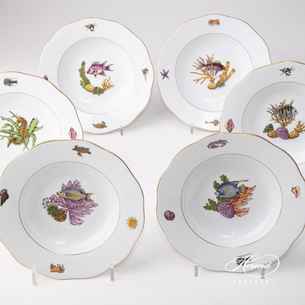 Herend Bermuda fishes Soup Plates 20505-0-00 ATLA