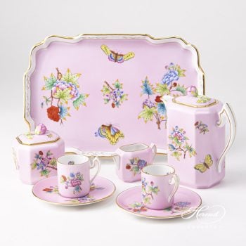 Herend Victoria Coffee set on Pink background VE-FP-1