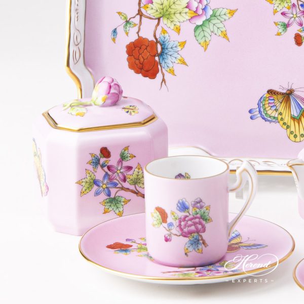Herend Victoria Coffee set on Pink background VE-FP-1