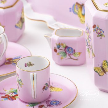 Herend Victoria Coffee set on Pink background VE-FP-1